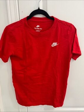 Nike Red Crewneck Tee with White Swoosh